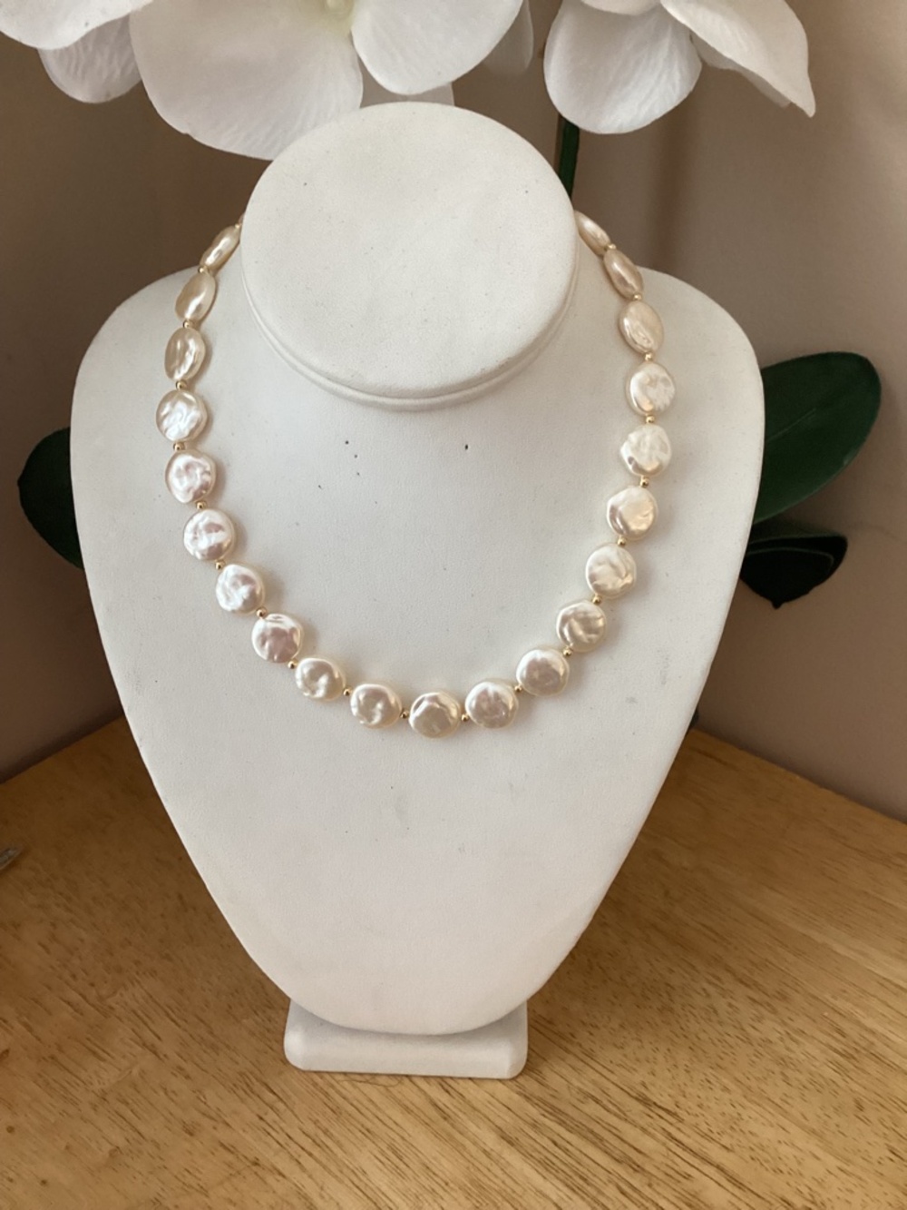Elegant Champaign Pearl Luxury Necklace Statement Piece Designer Inspired